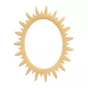 Éléments soleil ovale à coller 9x7 mm - Acier inoxydable 316L Doré x4