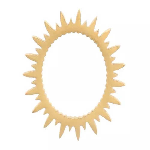 Éléments soleil ovale à coller 9x7 mm - Acier inoxydable 316L Doré x4