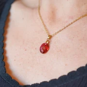 Éléments soleil avec coeur évidé à coller 7.5x5 mm - Acier inoxydable 316L Doré x4