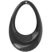 Pendentif goutte évidé en acrylique opaque 45x30 mm - Noir x1|raw }}