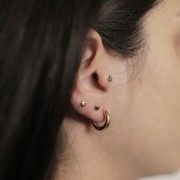 Créoles rondes 14 mm - Fil 3 mm - Acier inoxydable 304L Doré x2