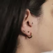 Créoles rondes 14 mm - Fil 3 mm - Acier inoxydable 304L Doré x2