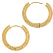 Créoles rondes 18 mm - Fil 3 mm - Acier inoxydable 304L Doré x2|raw }}