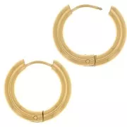Créoles rondes 18 mm - Fil 3 mm - Acier inoxydable 304L Doré x20