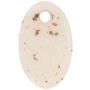 Pendentif ovale en acrylique translucide 32.5x20 mm - Blanc cassé tacheté x1|raw }}