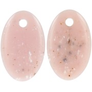 Pendentif ovale en acrylique translucide 32.5x20 mm - Nude granit x1