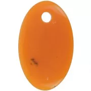 Pendentif ovale en acrylique translucide 32.5x20 mm - Orange granit x1