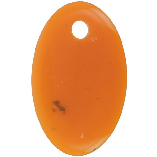 Pendentif ovale en acrylique translucide 32.5x20 mm - Orange granit x1