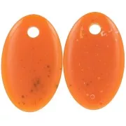 Pendentif ovale en acrylique translucide 32.5x20 mm - Orange granit x1