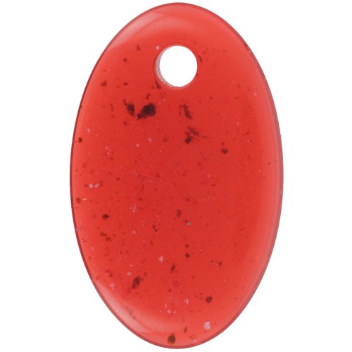 Pendentif ovale en acrylique transparent 32.5x20 mm - Brique granit x1
