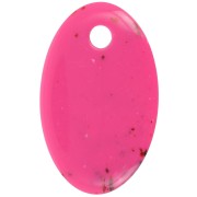 Pendentif ovale en acrylique opaque 32.5x20 mm - Fuchsia tacheté x1