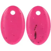 Pendentif ovale en acrylique opaque 32.5x20 mm - Fuchsia tacheté x1