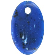 Pendentif ovale en acrylique opaque 32.5x20 mm - Bleu foncé granit x1|raw }}
