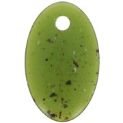 Pendentif ovale en acrylique translucide 32.5x20 mm - Olive granit x1|raw }}