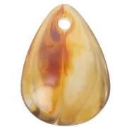 Sequins pétales de fleurs incurvés 17 mm en acrylique - Topaz marbré x15