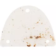 Pendentif chandelier demi-lune en acrylique 30x39.5 mm - Blanc cassé tacheté x1