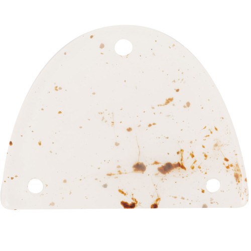 Pendentif chandelier demi-lune en acrylique 30x39.5 mm - Blanc cassé tacheté x1