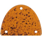 Pendentif chandelier demi-lune en acrylique 30x39.5 mm - Ambre tacheté x1