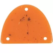 Pendentif chandelier demi-lune en acrylique 30x39.5 mm - Orange granit x1