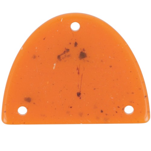 Pendentif chandelier demi-lune en acrylique 30x39.5 mm - Orange granit x1