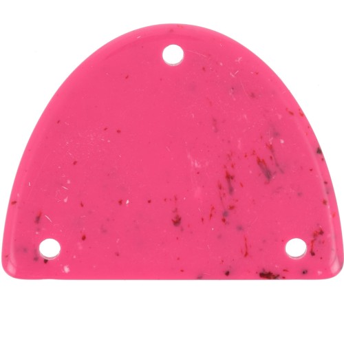 Pendentif chandelier demi-lune en acrylique 30x39.5 mm - Fuchsia tacheté x1