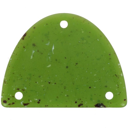 Pendentif chandelier demi-lune en acrylique 30x39.5 mm - Olive granit x1