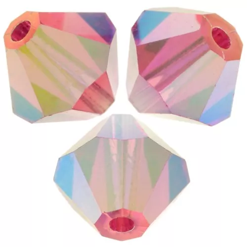 Perles toupies Preciosa - Rondelle Bead 5 mm - Indian Pink AB 2X x12