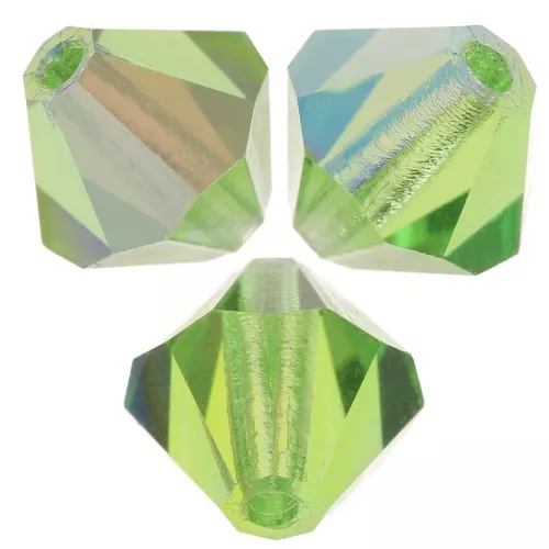 Perles toupies Preciosa - Rondelle Bead 5 mm - Peridot Glitter x12