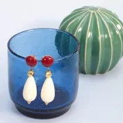 Cabochon rond en acrylique opaque 14 mm - Bordeaux x1