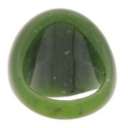 Bague bombée effet bulle en acrylique opaque - Taille 54 - Olive granit x1