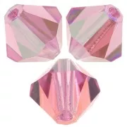 Perles toupies Preciosa - Rondelle Bead 5 mm - Rose Glitter x12