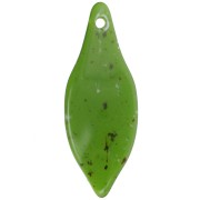 Pendentif feuille incurvé en acrylique 39.5x15 mm - Olive granit x1|raw }}