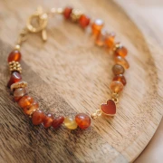 Intercalaire coeur 15x8 mm en imitation pierre gemme - Doré à l'or fin - Turquoise