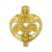 Breloque coeur décoré ouvrable 19 mm doré x1