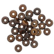 Perles rondelles Heishi 5x2 mm en os teinté - Marron foncé x100|raw }}