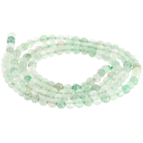 Perles rondes facettées 3 mm pierre gemme - Aventurine x39cm