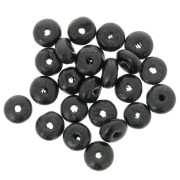 Perles rondelles Heishi 6.5x3 mm en bois - Noir x100|raw }}