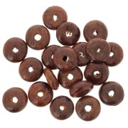 Perles rondelles Heishi 8x3.5 mm en bois - Marron foncé x100|raw }}