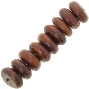 Perles rondelles Heishi 8x3.5 mm en bois - Marron foncé x100