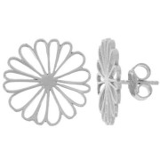 Boucles d'oreilles fleur évidée 20 mm - Placage Argent fin x2|raw }}