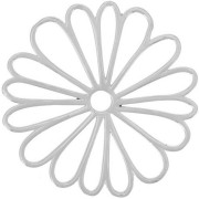 Pendentif fleur évidée 40 mm - Placage Argent fin x1|raw }}