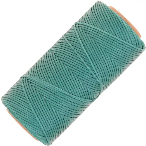 Bobine de fil plat ciré Linhasita pour macramé 1.4 mm - Green Turquoise (224) x167m