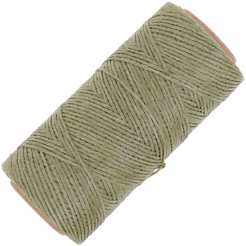 Bobine de fil plat ciré Linhasita pour macramé 1.4 mm - Vert militaire (90) x167m