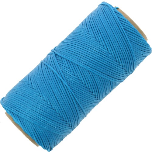 Bobine de fil plat ciré Linhasita pour macramé 1.4 mm - Dark Turquoise (707) x167m