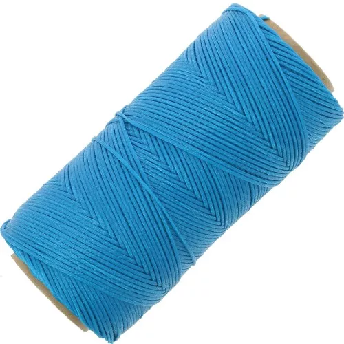Bobine de fil plat ciré Linhasita pour macramé 1.4 mm - Dark Turquoise (707) x167m