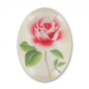 Cabochon fleuri 18x13 mm Ivoire x1
