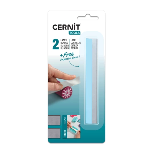 Set de 2 lames rigides de coupe pour pâte polymère avec 1 poignée x1