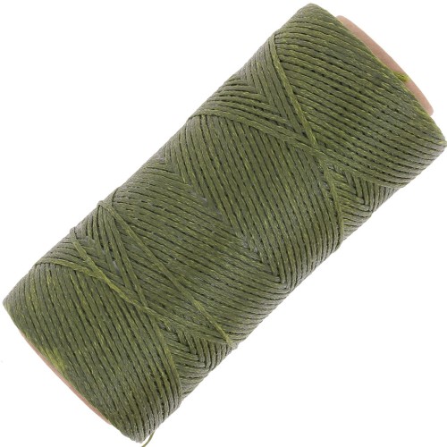 Bobine de fil plat ciré Linhasita pour macramé 1.4 mm - Olive Green (88) x167m