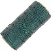 Bobine de fil plat ciré Linhasita pour macramé 1.4 mm - Emeraude (386) x167m