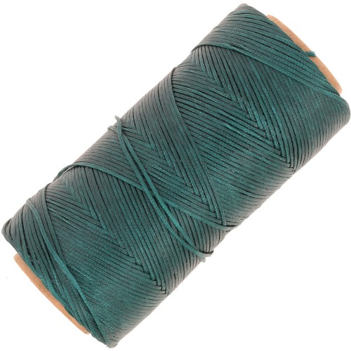 Bobine de fil plat ciré Linhasita pour macramé 1.4 mm - Emeraude (386) x167m